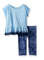 [4y] Splendid Girl's Dip Dye Top & Quarter Leggings Set