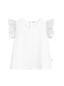 [3/4y] Il Gufo White Blouse w/ Tulle Flutter Sleeve