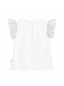 [3/4y] Il Gufo White Blouse w/ Tulle Flutter Sleeve