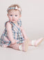 [12-24m] The Diana Collection Cotton Tartan Butterfly Sleeve Baby Dress