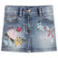 [5y] Monnalisa Girls Denim Skirt w/Floral Graphics