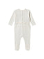 [6m] Bonpoint White Cotton Gold Cherry Babygrow